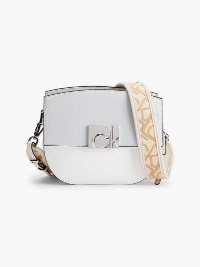 Calvin Klein Táskák & Kiegészítők HU234621 | Calvin Klein Faux Bőr Női Crossbody Táska Fehér